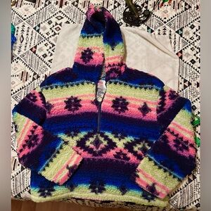 JUSTICE SHERPA PULLOVER JACKET GIRLS SIZE LARGE 12 14